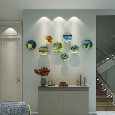 欧式创意家居背景墙面 梵高卧室油画装饰推荐好店